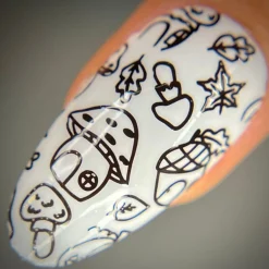Acorn (B498) - Cream Dark Brown Stamping Polish