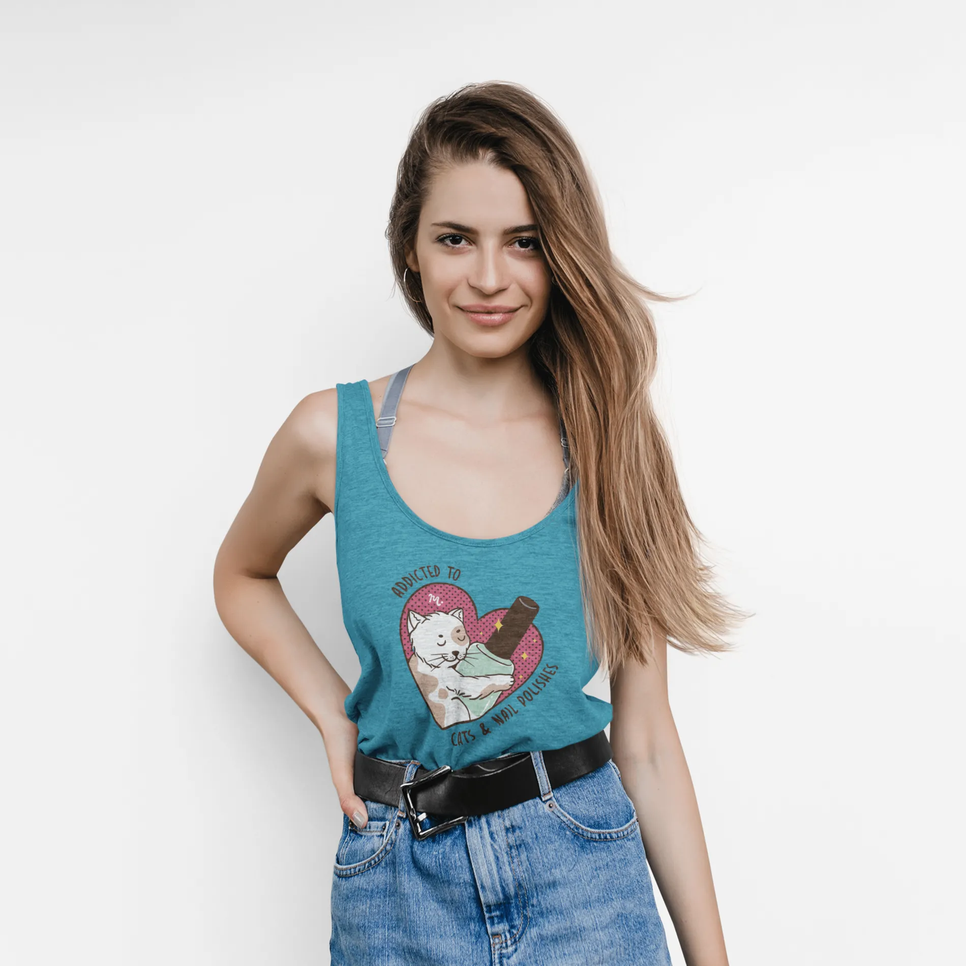 Addicted to Cats and Nail Polishes - Jersey Tank Top