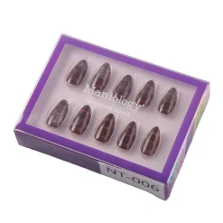 Amber Shell Press On Nails - Short Almond