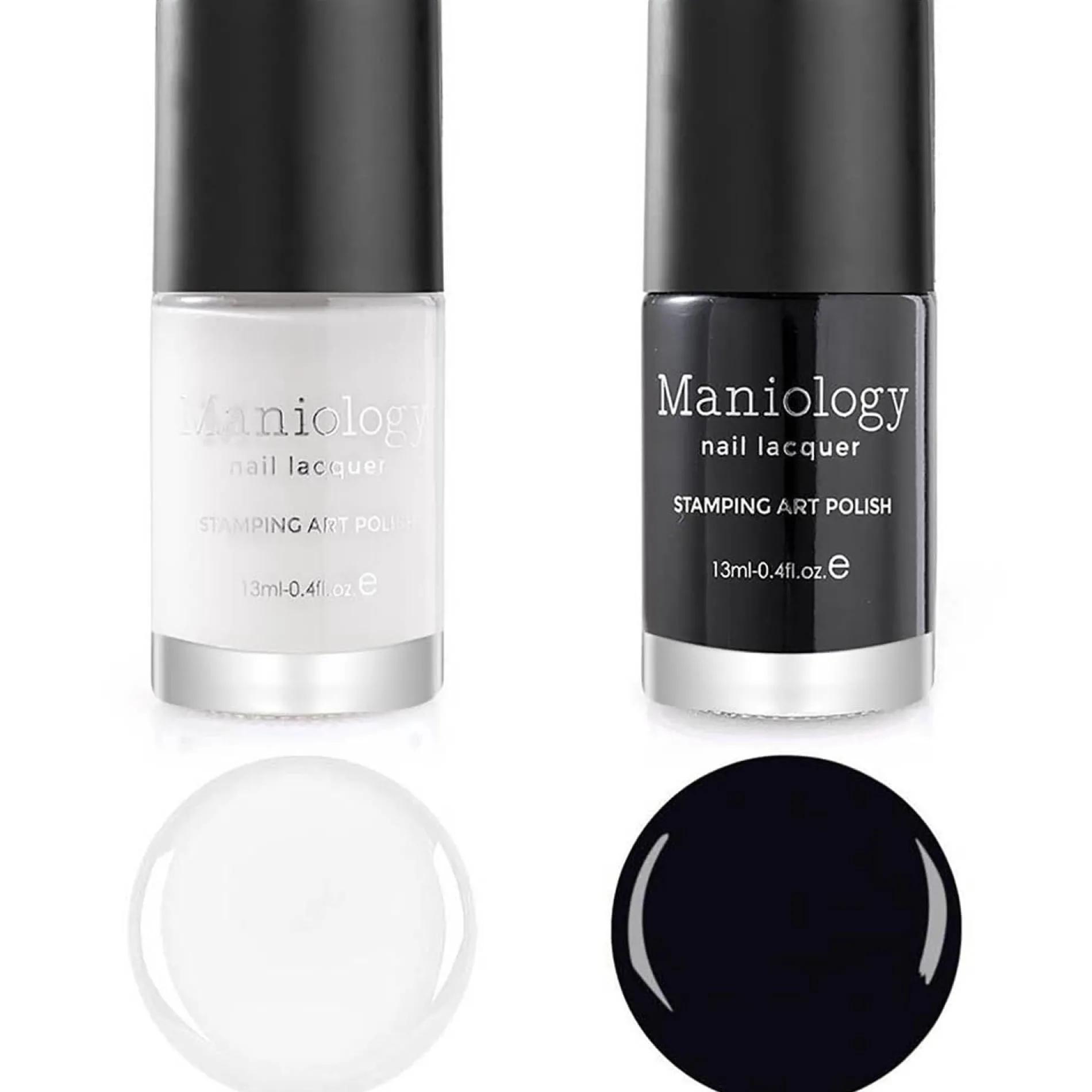 Black & White Duo - Bam! White + Straight Up Black 2pc Nail Stamping Polish Set