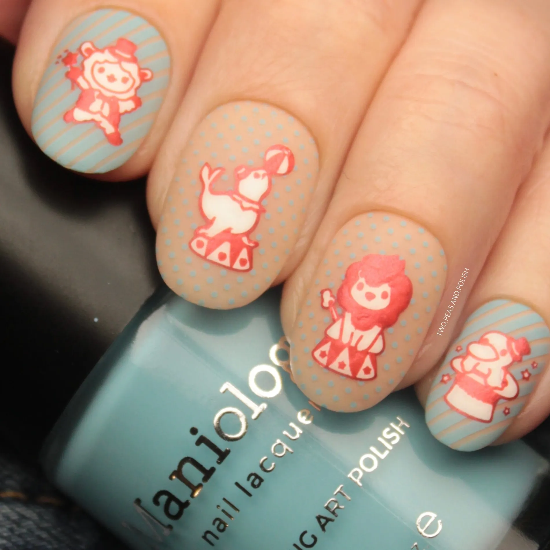 Blue Ribbon (B455) - Cream Blue Stamping Polish