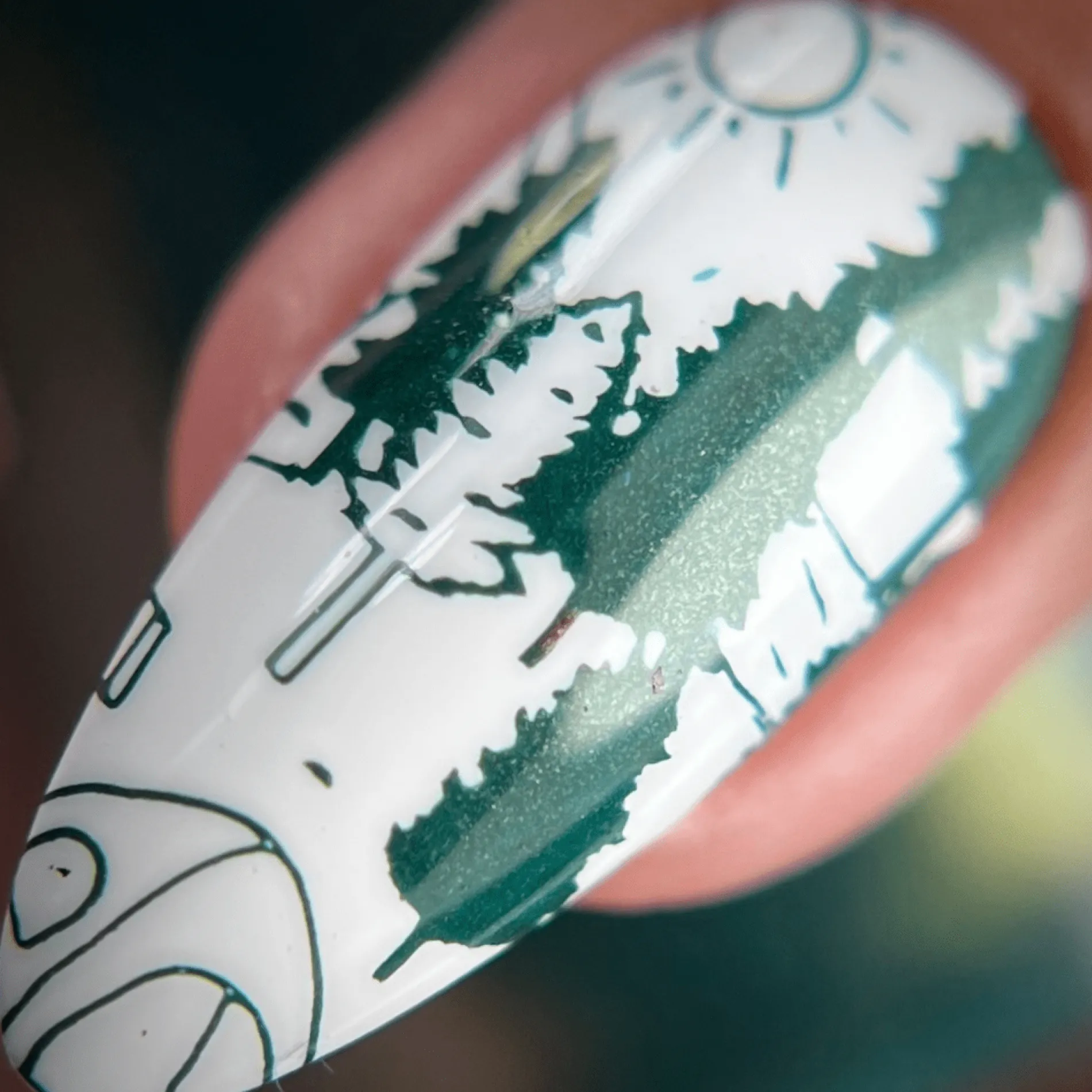 Canteen (B478) - Pearl Dark Green with Gold Shimmer Stamping Polish