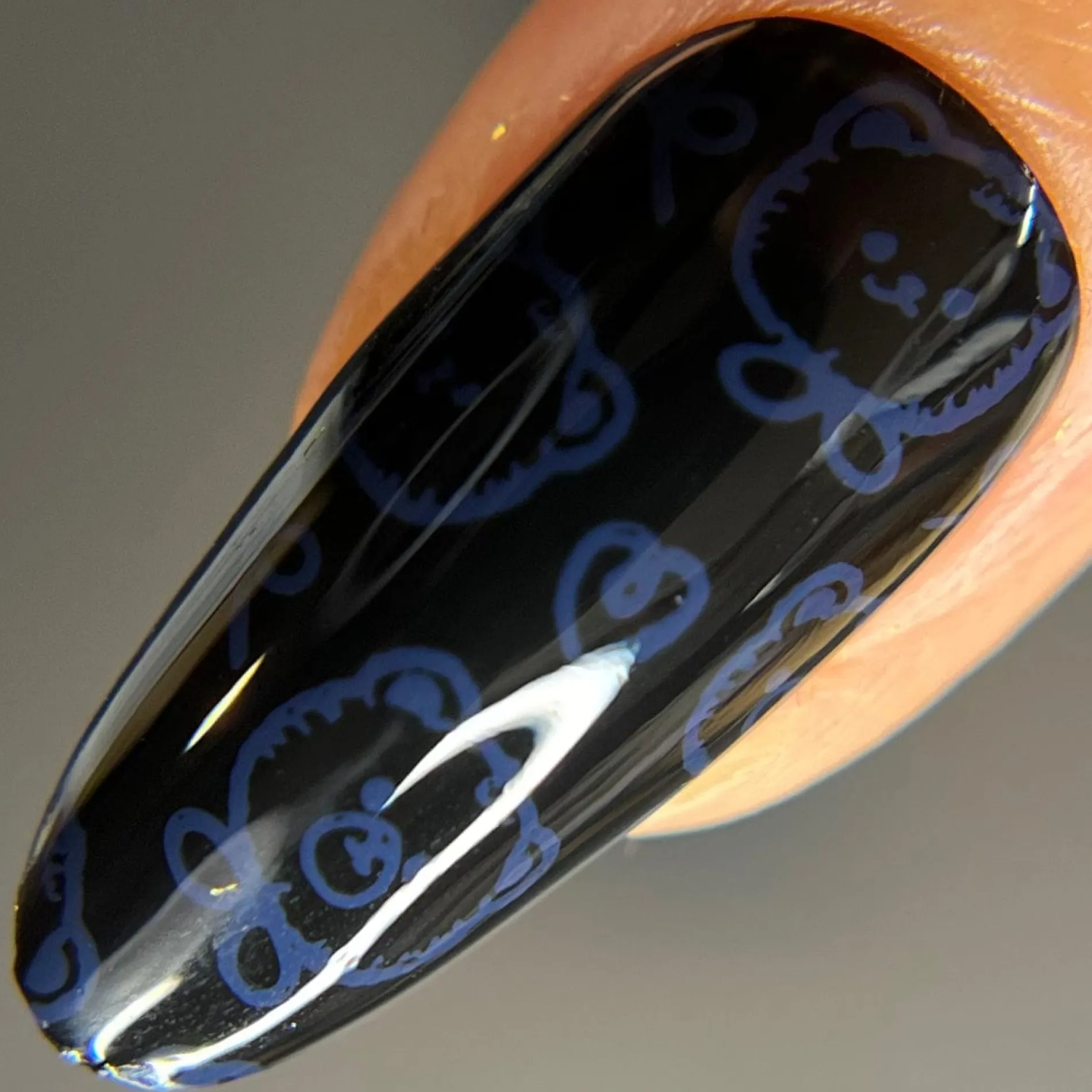 Canterbury (B524) - Cream Navy Blue Stamping Polish