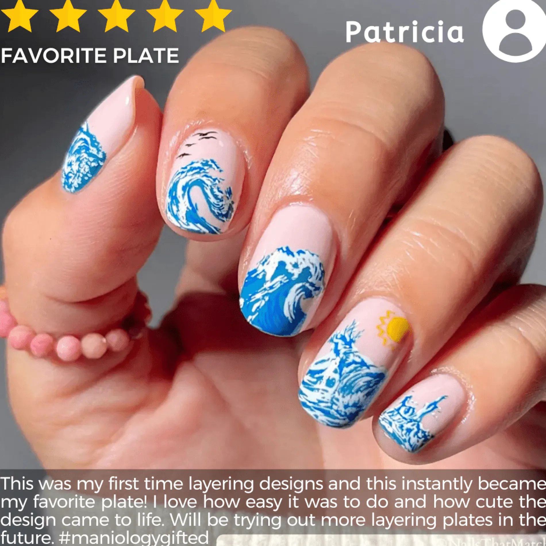 Catching Waves (M526) - Nail Stamping Plate