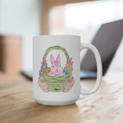 Easter Bunny Ceramic Coffee Mug 15oz