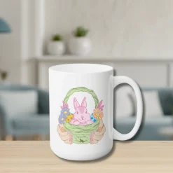 Easter Bunny Ceramic Coffee Mug 15oz