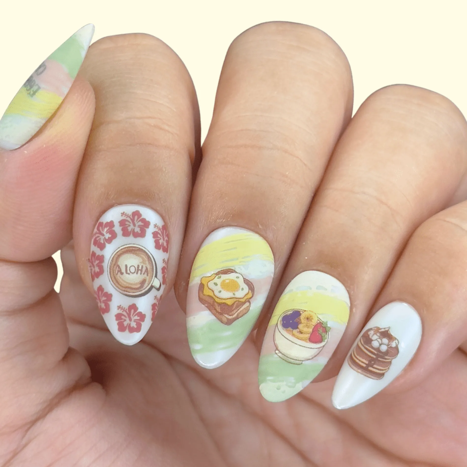 Egghead Cafe x Maniology - Morning Munchies Nail Art Sticker
