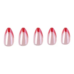 Fiery French Press On Nails - Short Almond
