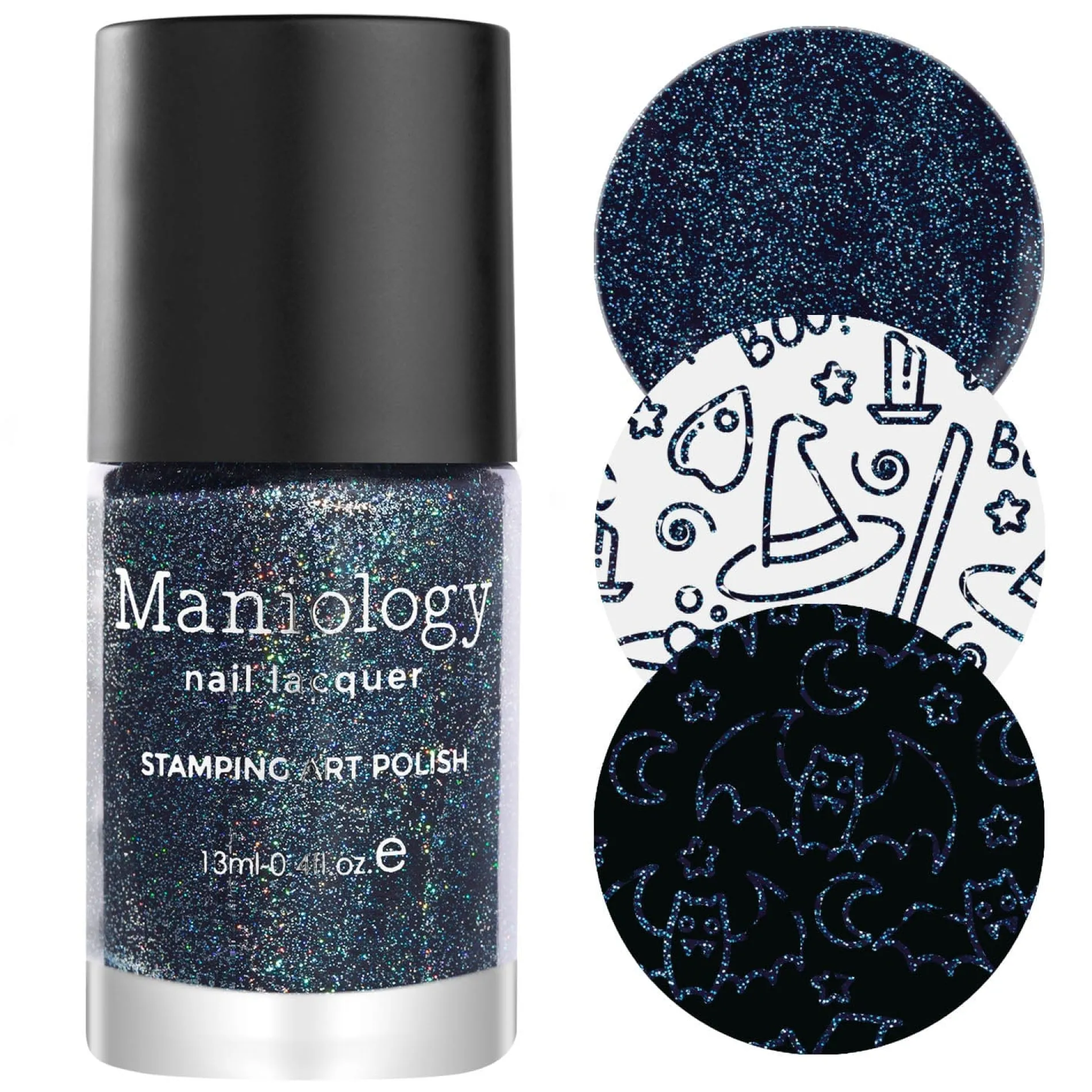 Flicker (B447) - Dark Teal Stamping Polish with Holographic Glitters