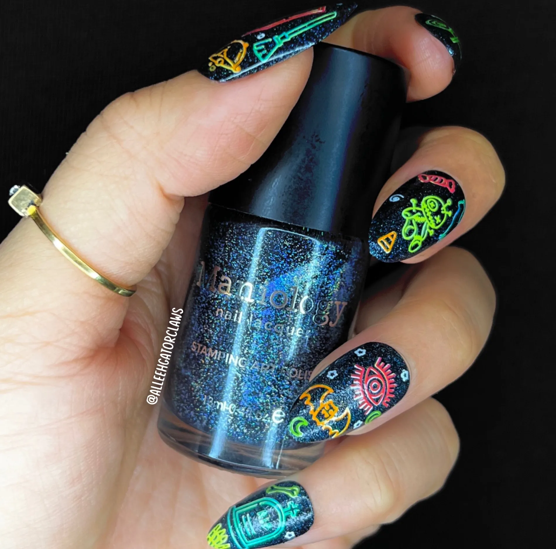 Flicker (B447) - Dark Teal Stamping Polish with Holographic Glitters