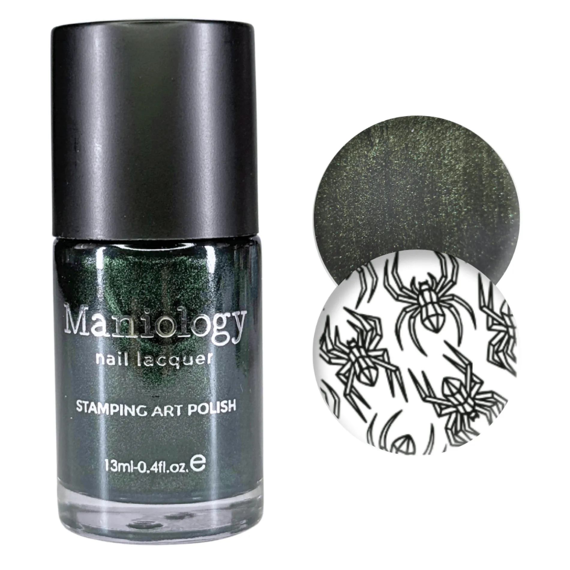Ghostlight Gleam (B562) - Black with Iridescent Green Shimmer Stamping Polish
