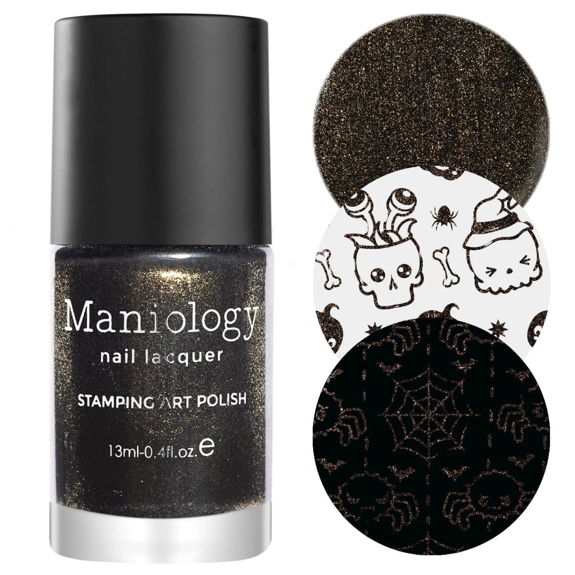 Ghoul Pal (B449) - Black Shimmer Stamping Polish