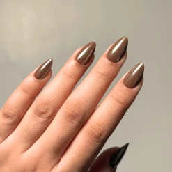 Glazed Cocoa Press On Nails - Short Almond