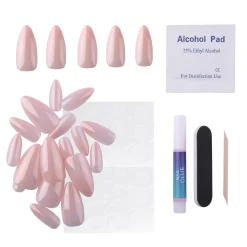 Glazed Nude Press On Nails - Medium Almond