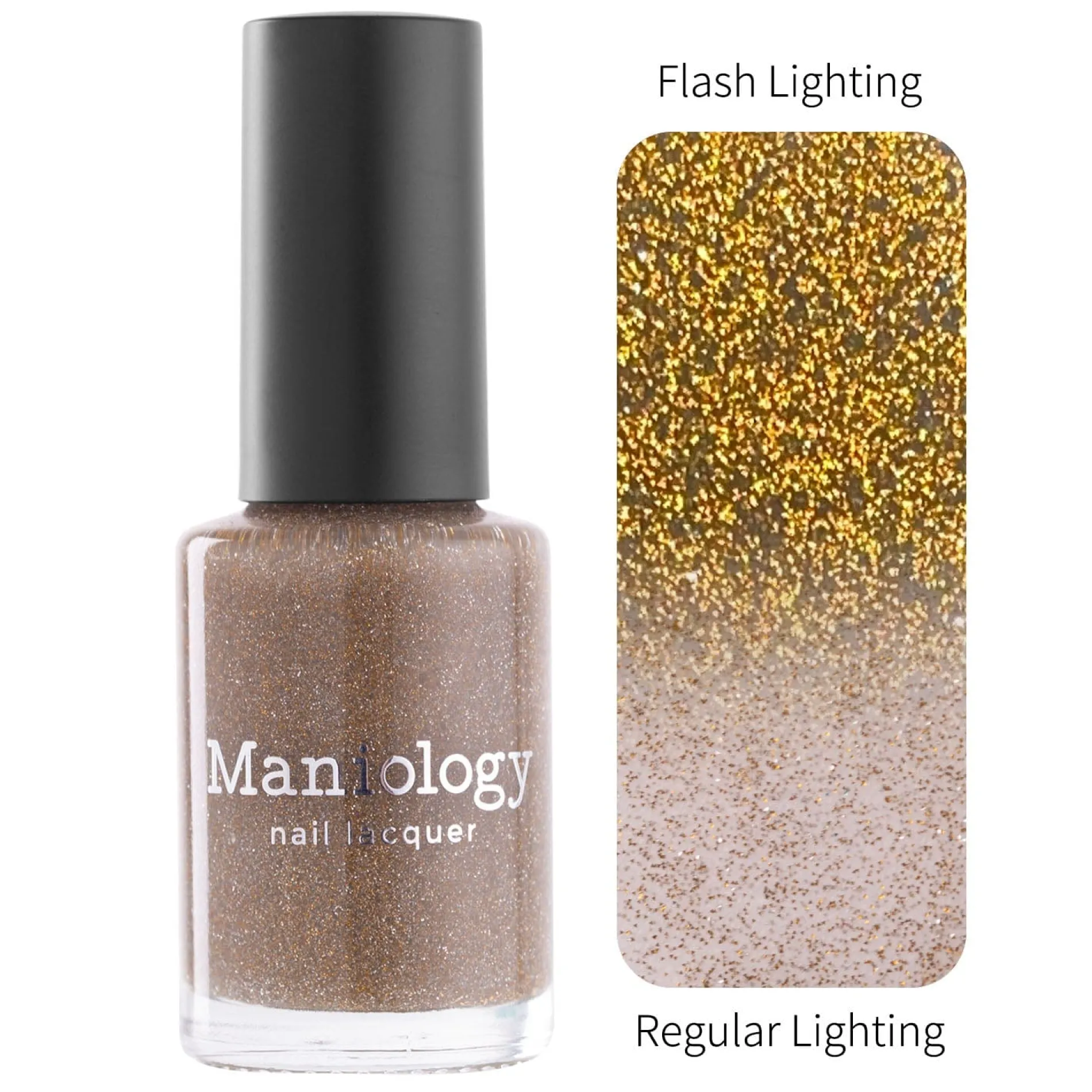 Glitter Bomb: Dazzle (P158) - Gold Reflective Glitter Nail Polish