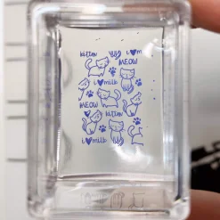 Ice Cube Clear Rectangular Stamper w/ Scraper Card