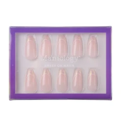Iridescent French Press On Nails - Medium Almond
