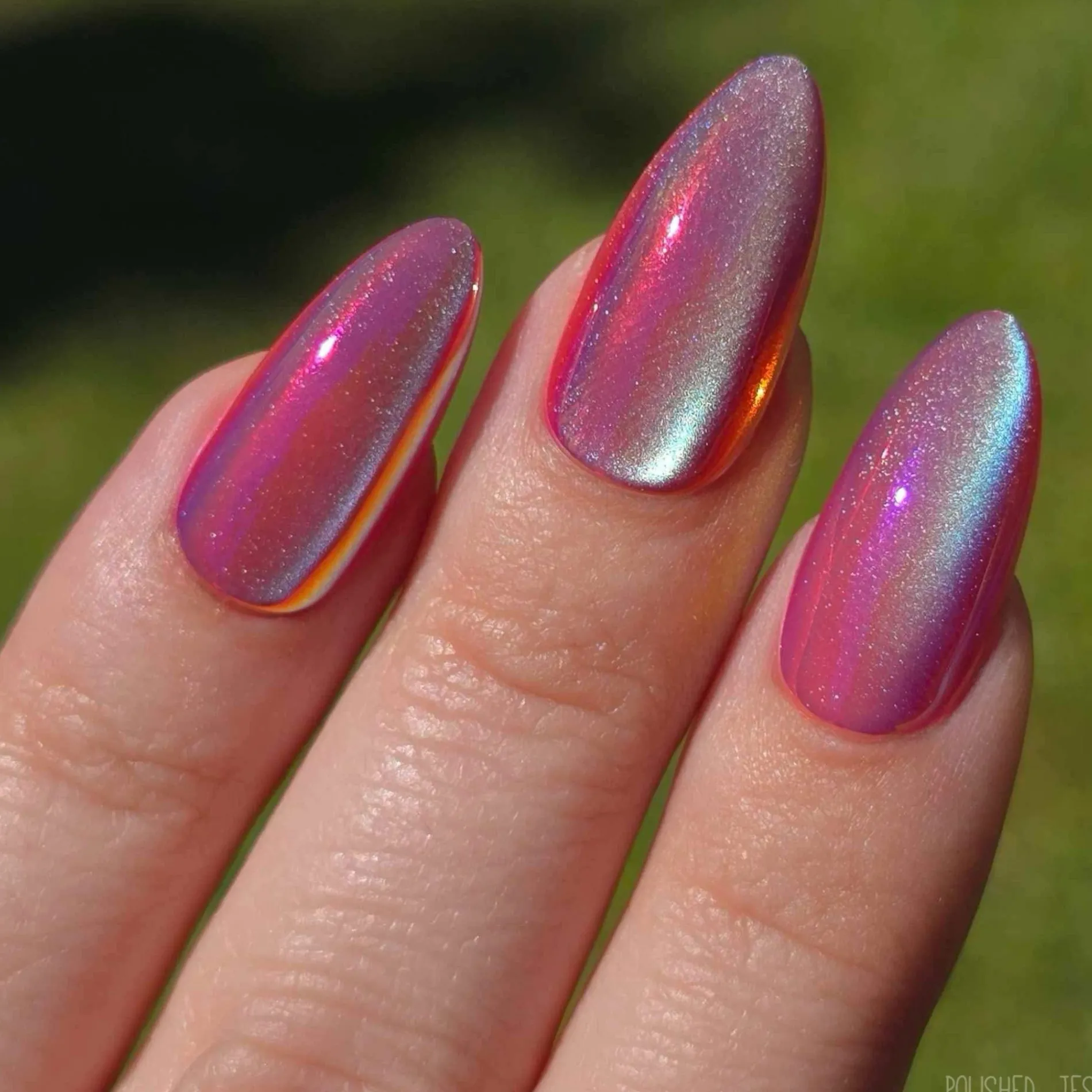 Magnetic Angel Press On Nails - Medium Almond