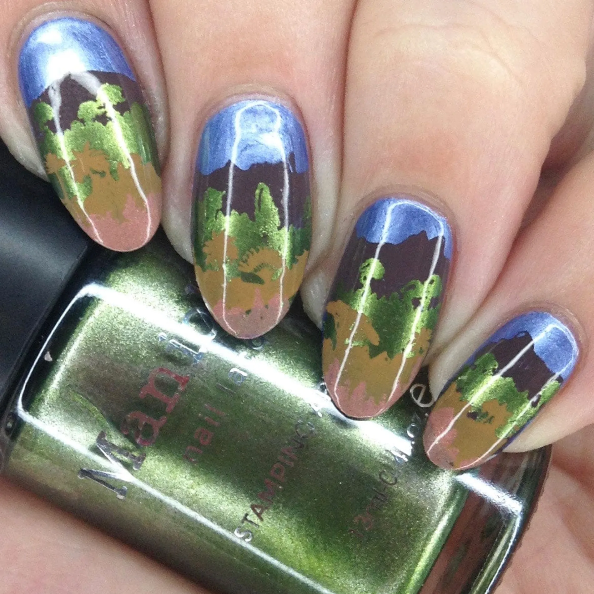 Mangrove (B438) - Metallic Green Stamping Polish