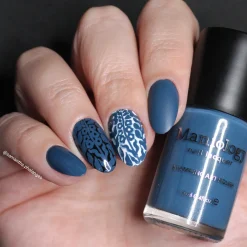 Midnight Maija (B542) - Cream Blue Stamping Polish