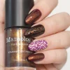 Nightshade: Velvetine (B527) - Maroon Red With Gold Shimmer Stamping Polish