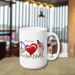 Peace - Love - Nails Ceramic Coffee Mug 15oz