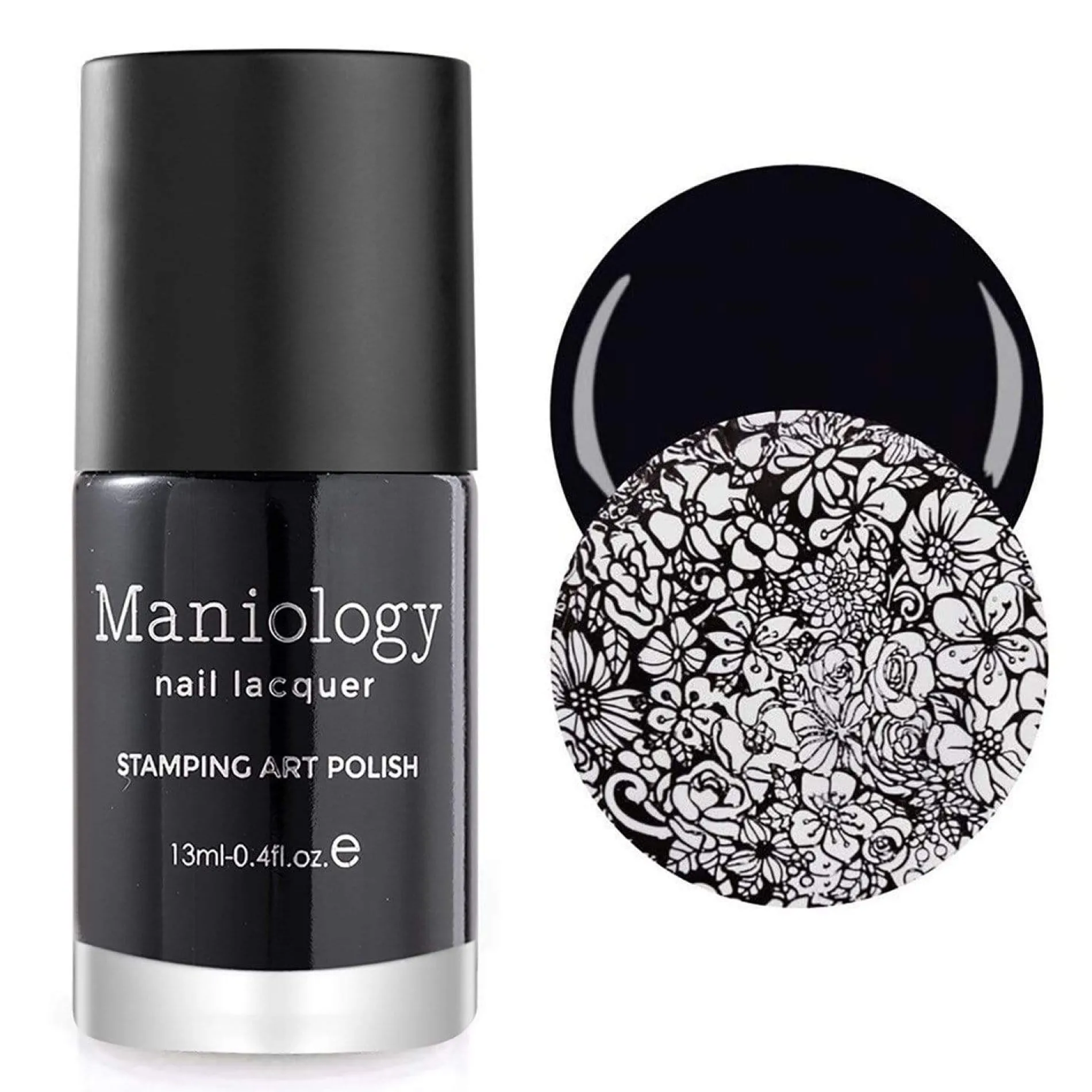 Perfect Trio - Bam! White + Straight Up Black Stamping Polish + Smudge Free Top Coat 3pc Bundle