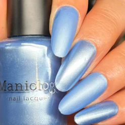 Satin Slumber: Bathrobe Bliss (P178) - Blue Smooth Metallic Nail Polish