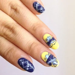 Shibori (B265) - Navy Blue Cream Stamping Polish