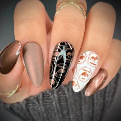 S'more (B479) - Metallic Pearl Chocolate Brown Stamping Polish