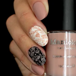 Snowflake Waltz Collection: Ballet Flats (B231)- Nude Pink Cream Stamping Polish