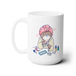Spa Kitty Ceramic Coffee Mug 15oz