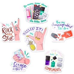 Stamping Maniology - 6pc Vinyl Branded Stickers Set - Creativity Sparks