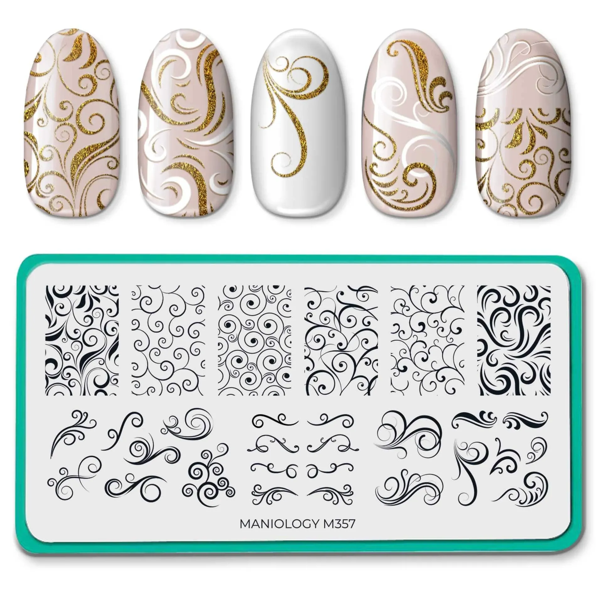 Swirls (M357) - Nail Stamping Plate