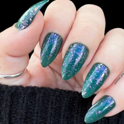 Woodland Walk: Ivy League (P154) - Green Jelly Flakies Nail Polish