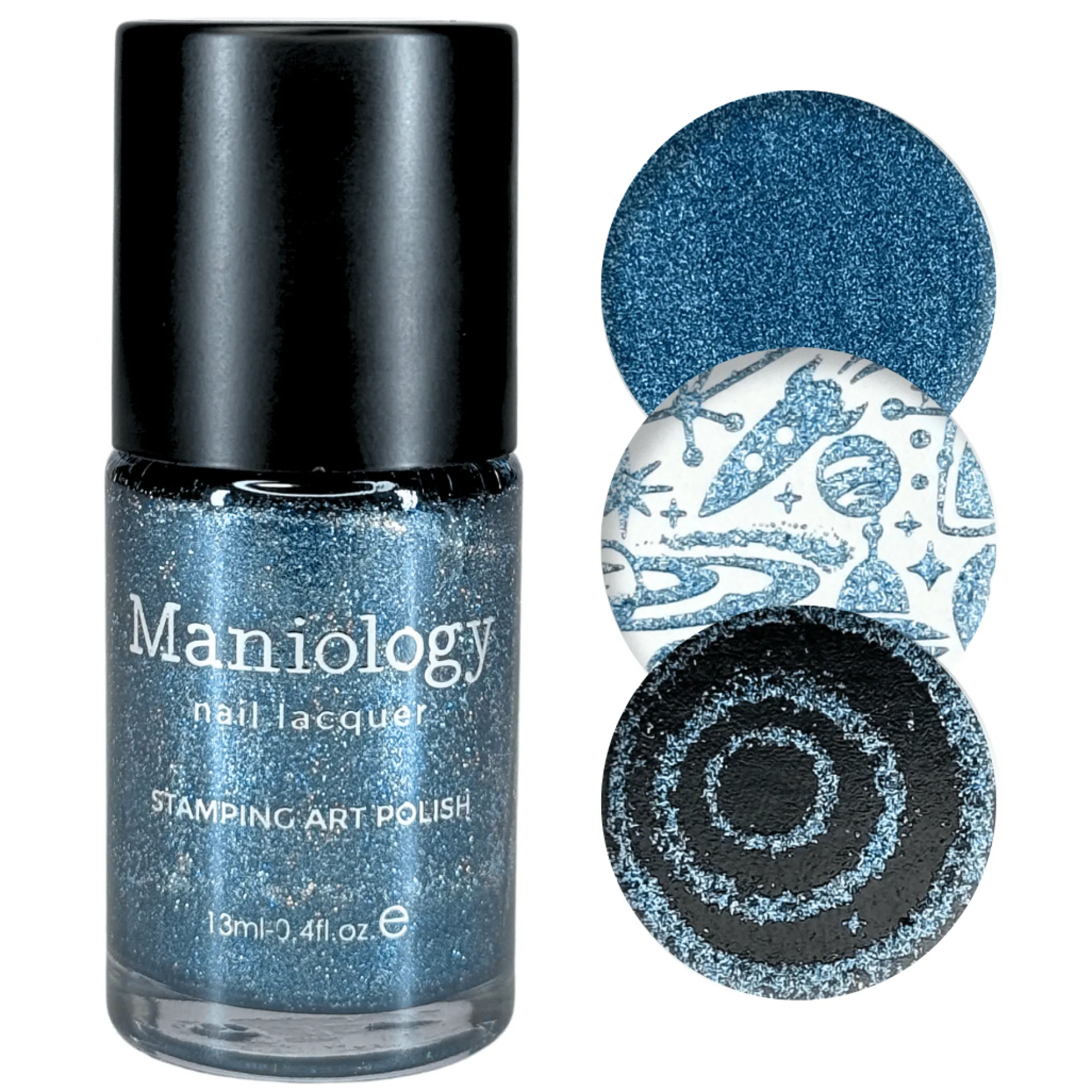 Zero Gravity (B574) - Metallic Blue with Holo Glitter Stamping Polish