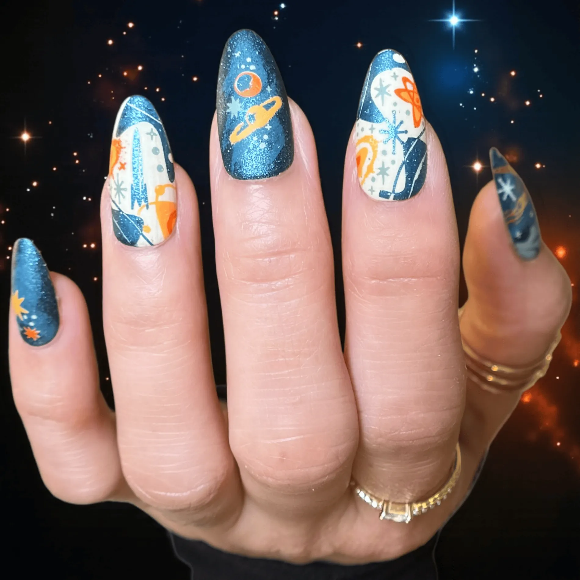 Zero Gravity (B574) - Metallic Blue with Holo Glitter Stamping Polish